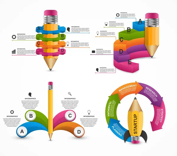 Coleção Infográficos para apresentações de negócios ou banner de informações . —  Vetores de Stock