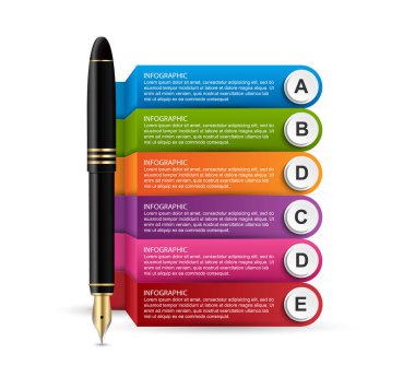 Tasarım infographics tükenmez kalem ile. Vektör çizim. İş sunumları veya bilgi başlığı için Infographics.