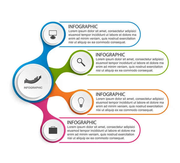 Options abstraites infographie modèle. Infographies pour présentations professionnelles ou bannière d'information. — Image vectorielle