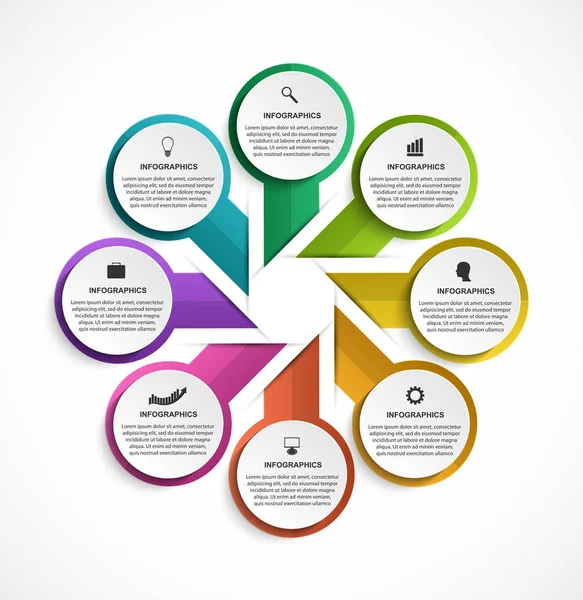 Plantilla de infografías de opciones abstractas. Infografías para presentaciones de negocios o banner informativo. — Archivo Imágenes Vectoriales