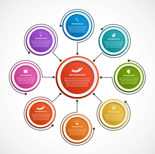 Plantilla de infografías de opciones abstractas. Infografías para presentaciones de negocios o banner informativo. — Archivo Imágenes Vectoriales