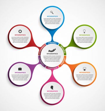 Soyut seçenekler bilgi grafikleri şablonu. İş sunumları veya bilgi afişi için bilgi grafikleri.
