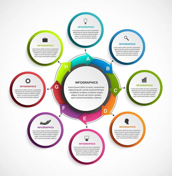 Plantilla de infografías de opciones abstractas. Infografías para presentaciones de negocios o banner informativo. — Vector de stock