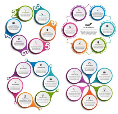 Koleksiyon bilgi grafikleri. Tasarım elemanları. İş sunumları veya bilgi afişi için bilgi grafikleri.