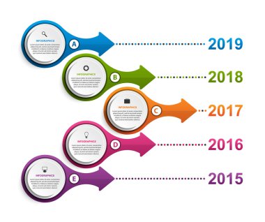 Soyut seçenekler bilgi grafikleri şablonu. İş sunumları veya bilgi afişi için bilgi grafikleri.