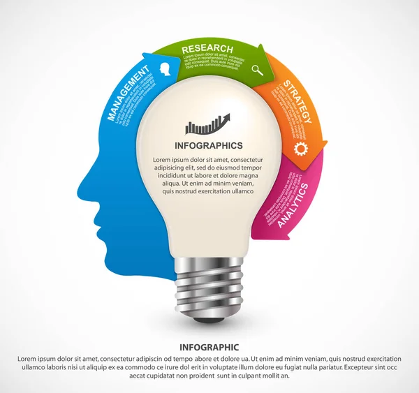 Πρότυπο Infographics. Infographics για παρουσιάσεις επιχειρήσεων ή ενημερωτικό banner. — Διανυσματικό Αρχείο