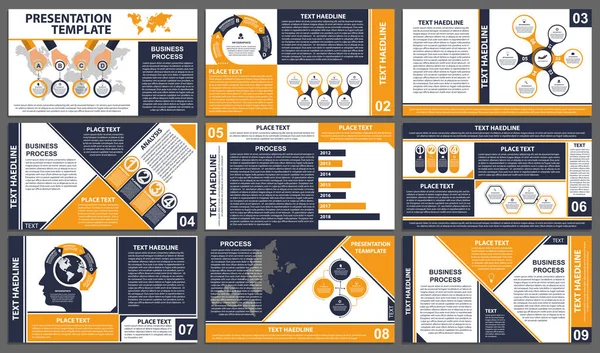 Mallar för affärspresentation. Moderna inslag av infografik. Kan användas för företagspresentationer, broschyr, informationsbanner och broschyromslag. — Stock vektor
