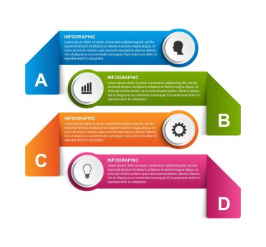 Kurdeleli bilgi grafikleri şablonu. İş sunumları veya bilgi afişi için bilgi grafikleri.