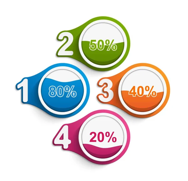 Modello infografico con opzione numeri. Infografica per presentazioni aziendali o banner informativo . — Vettoriale Stock