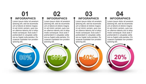 Επιλογές πρότυπο infographics. Infographics για παρουσιάσεις επιχειρήσεων ή ενημερωτικό banner. — Διανυσματικό Αρχείο