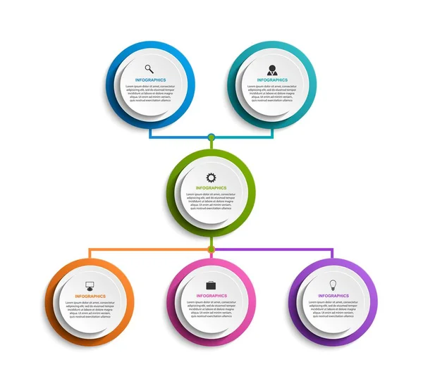 Infografik Design Organigramm-Vorlage. — Stockvektor