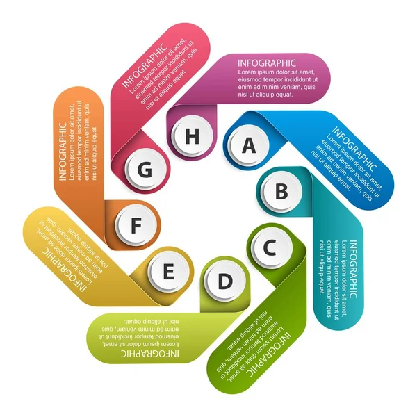 Options d'affaires infographie, chronologie, modèle de conception pour les présentations commerciales ou bannière d'information. — Image vectorielle