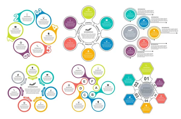 Paketera infografiska element i platt stil för företagspresentationer och broschyrer. — Stock vektor