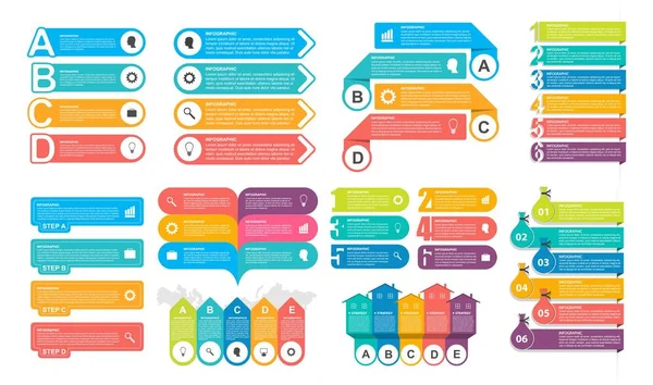 Bundle infographic elements in flat style for business presentations and brochures. — Stockový vektor