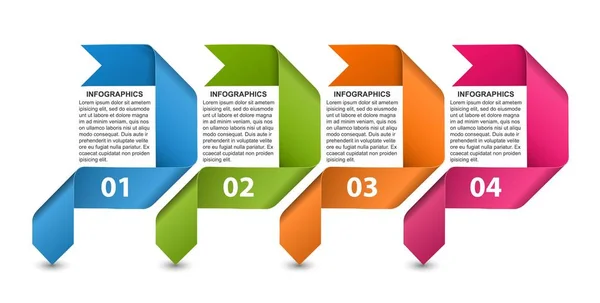 Infografía de opciones de negocio, cronología, plantilla de diseño para presentaciones de negocios o banner de información. — Vector de stock