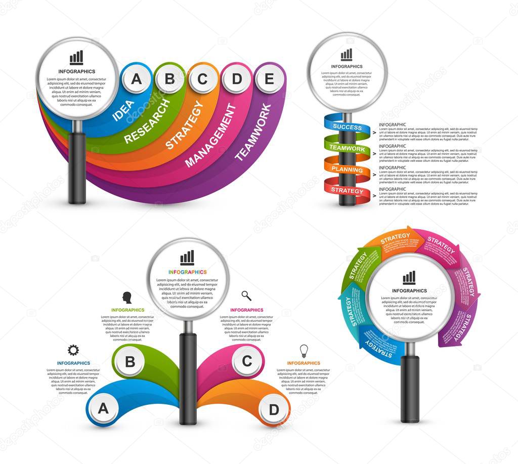 Bundle infographic elements. Vector design elements. Infographics for business presentations or information banner, workflow layout, flow chart.