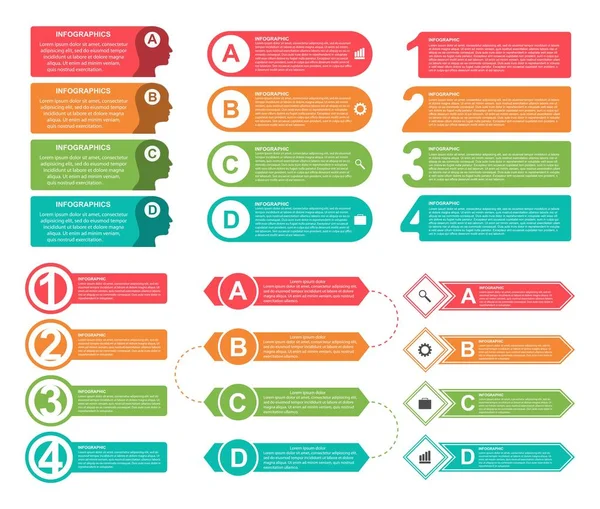 Kolekcja elementów infograficznych w płaskim stylu do prezentacji biznesowych i broszur. — Wektor stockowy