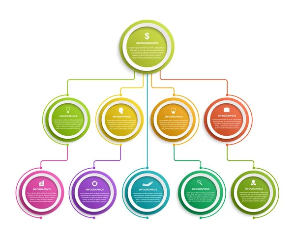 Infografik Design Organigramm Vorlage — Stockvektor