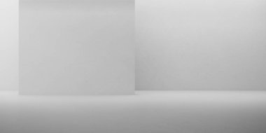 Güneş ışığıyla soyut iç mekan gölgesi duvara yansıyor, Geometrik yapı tasarımı, vahşi mimarlık alanı perspektifi, 3D görüntüleme.