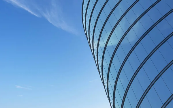 Estimulación Del Edificio Vidrio Curva Gran Altura Del Sistema Ventanas — Foto de Stock