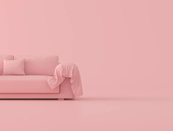 Mock Dari Sofa Pink Dan Lembar Keriput Konsep Minimal Rendering — Foto Stok Gratis