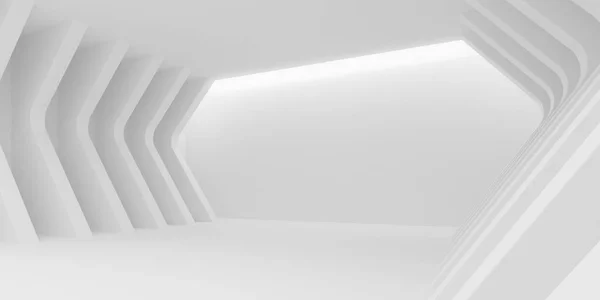 Resumen Del Espacio Arquitectónico Con Ritmo Estructura Blanca Con Luz —  Fotos de Stock