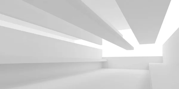 Abstract of white architecture space with light cast the shadow on the surface, Perspective of futuristic design, 3d rendering.