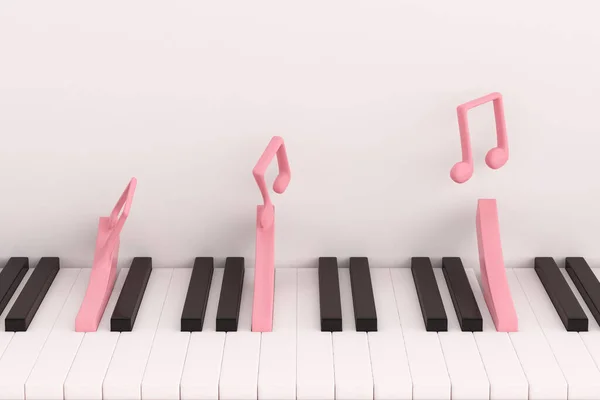 Illustration Minime Clavier Piano Séquence Concept Transformation Notes Musique Rendu — Photo