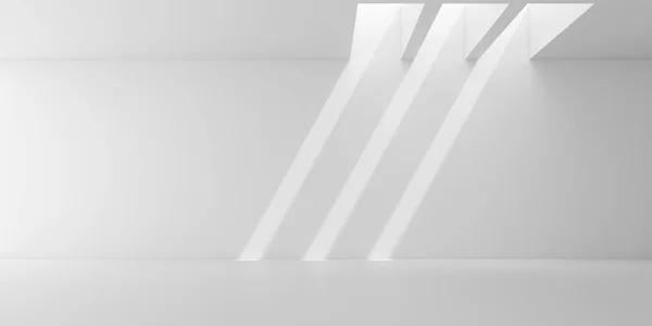 Abstract White Concrete Interior Sun Light Cast Shadow Wall Geometric — Fotografia de Stock