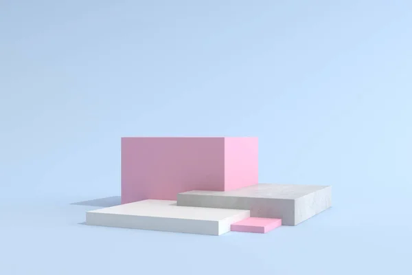 Abstrakte Mock Szene Minimalen Stil Podium Mit Geometrieform Produktpräsentation Pastellfarbene — Stockfoto