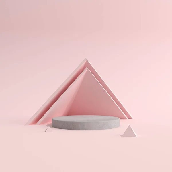 Abstrakte Mock Szene Minimalen Stil Podium Mit Geometrieform Produktpräsentation Pastellfarbene — Stockfoto