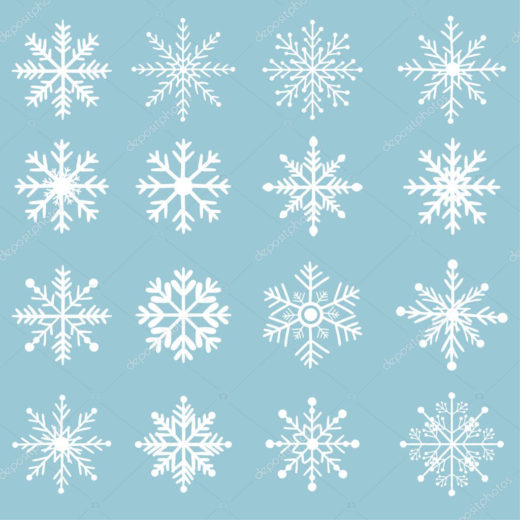 Set of snowflake. Vector illustration