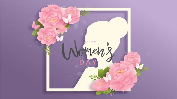 March Happy Women Day Card Background Vector Illustration — Stock Vector