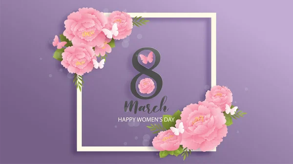 März Glücklicher Frauentag Für Karte Und Hintergrund Vektorillustration — Stockvektor