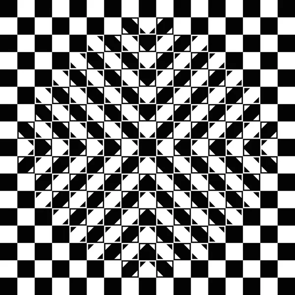 Bulging checkerboard optical illusion — Stock Vector