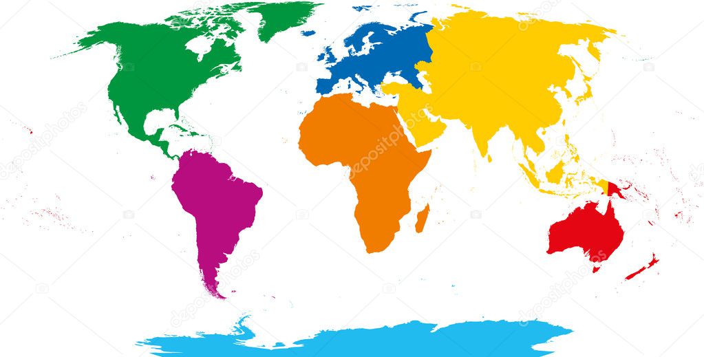 Seven continents map