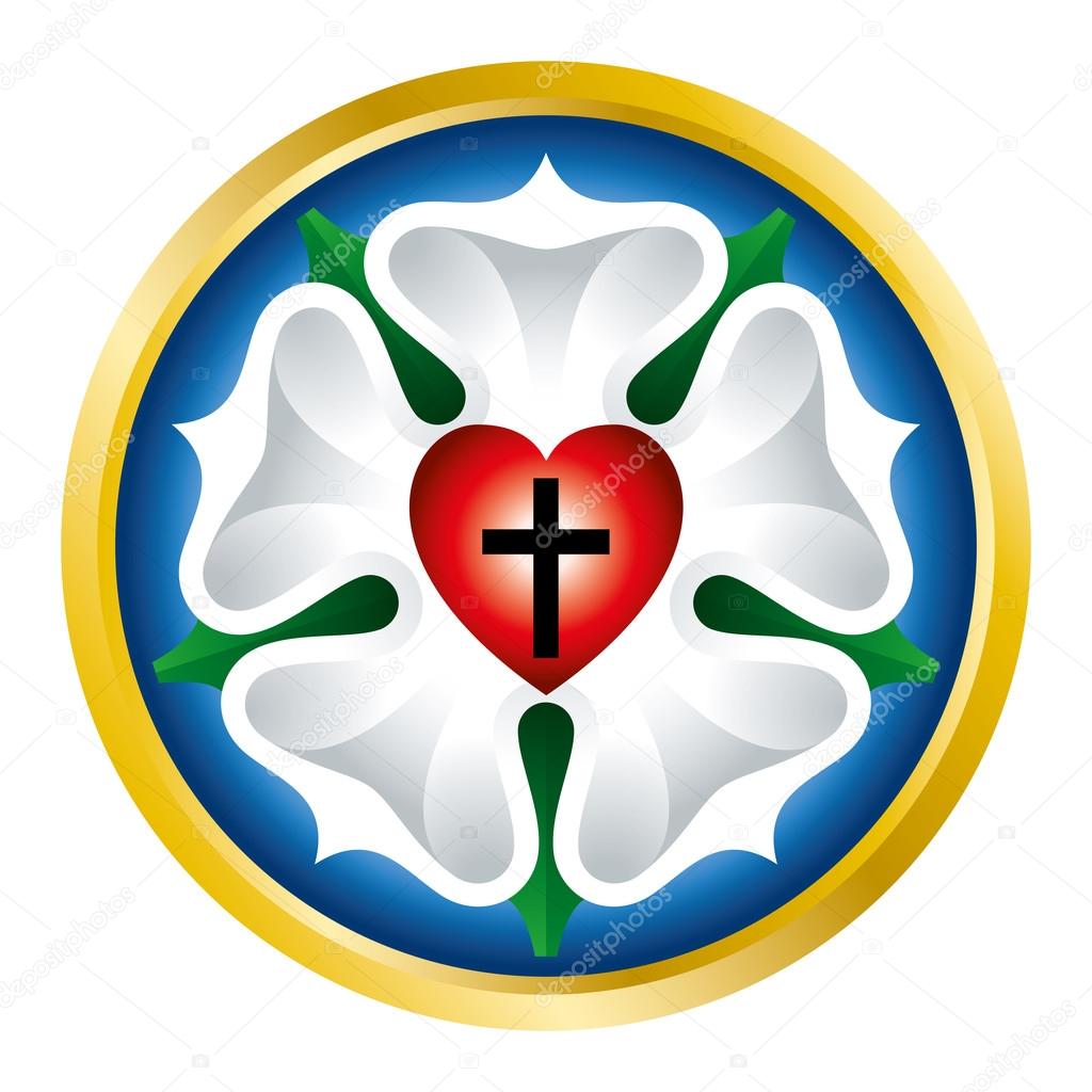 Martin luther rose symbol Luther rose symbol illustration over white