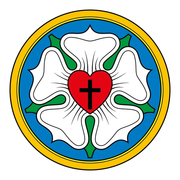 Lutherrose Symbol Illustration über Weiß — Stockvektor