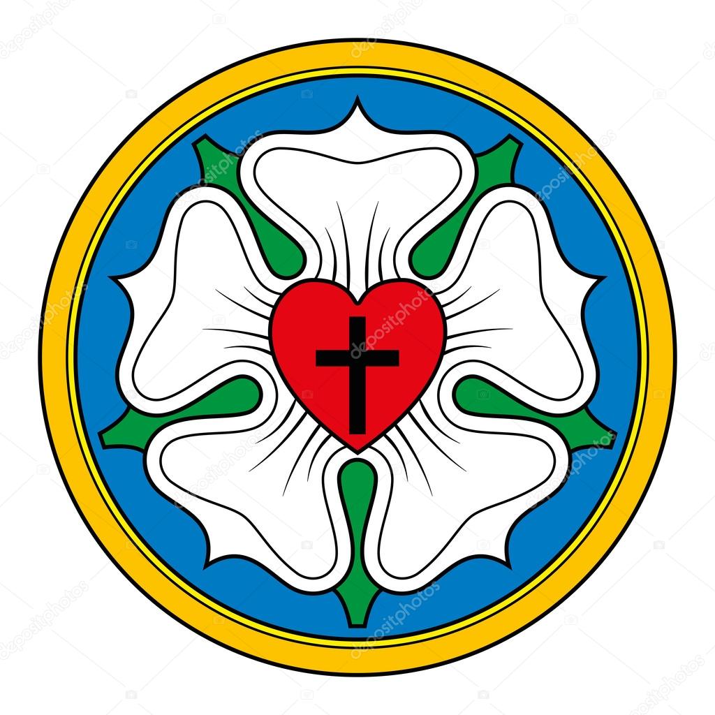 Luther rose symbol illustration over white — Stock Vector #126626468