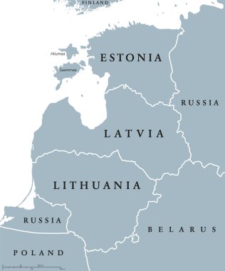Baltık Ülkeleri siyasi harita