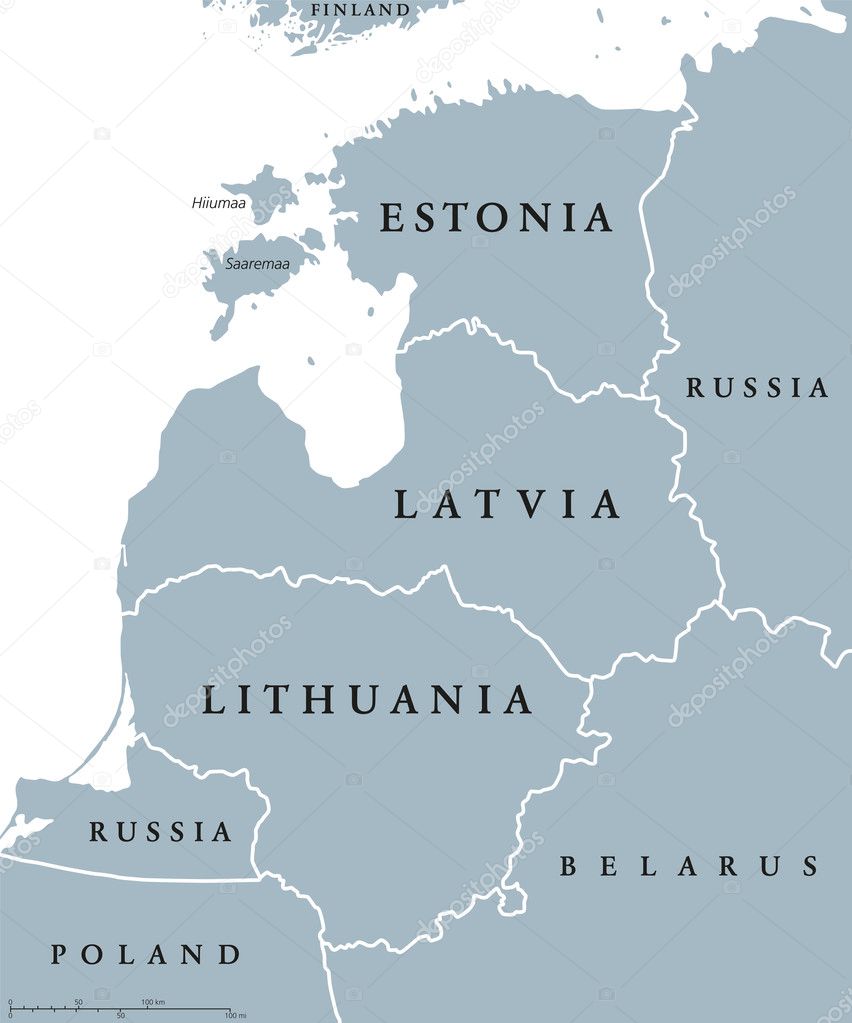 Baltic countries political map