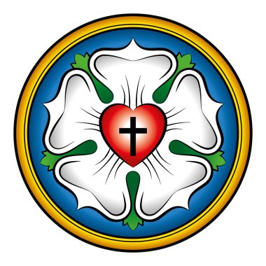 Luther renkli kaligrafi illüstrasyon gül