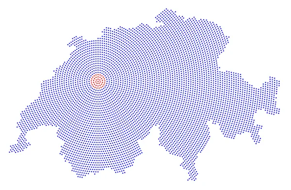 İsviçre harita Radyal nokta deseni — Stok Vektör
