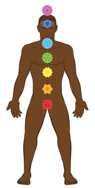 Çakralar siyah adam meditasyon