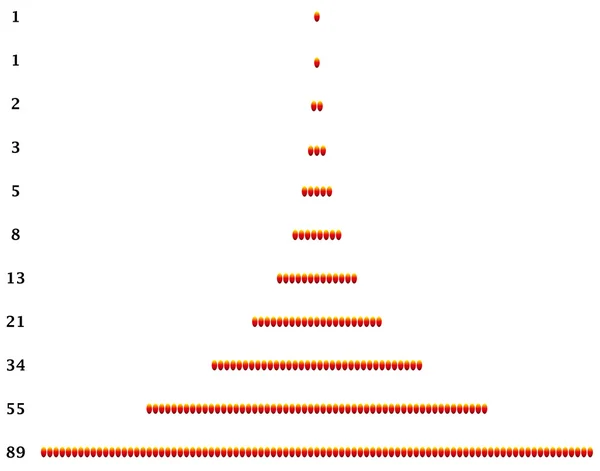 Diagramme d'accumulation des nombres de Fibonacci — Image vectorielle