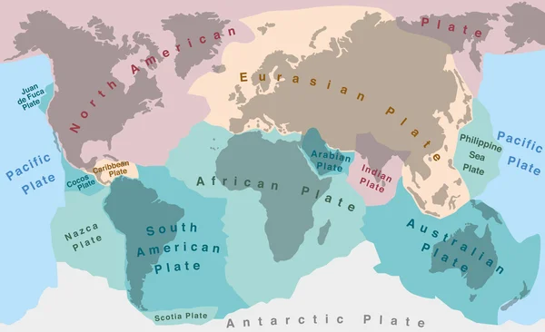 Placas Tectónicas Tierra — Archivo Imágenes Vectoriales