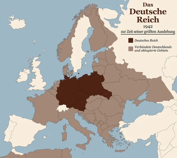 Tercer Reich Alemania nazi El texto alemán de mayor alcance — Vector de stock