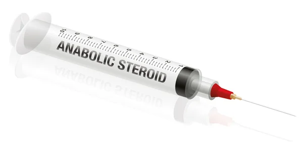 Inyección de jeringa de esteroides anabólicos — Vector de stock