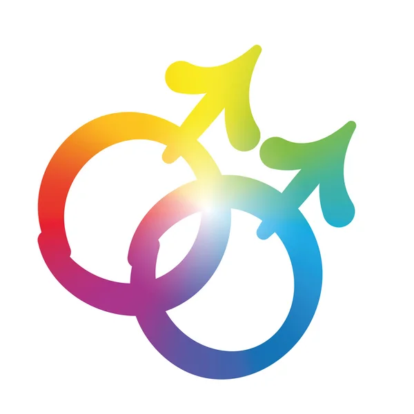 Symbole d'amour gay Couleurs arc-en-ciel — Image vectorielle