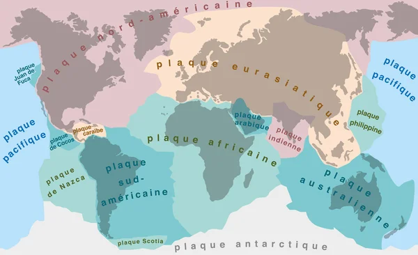 Tektonische platen Franse termen — Stockvector